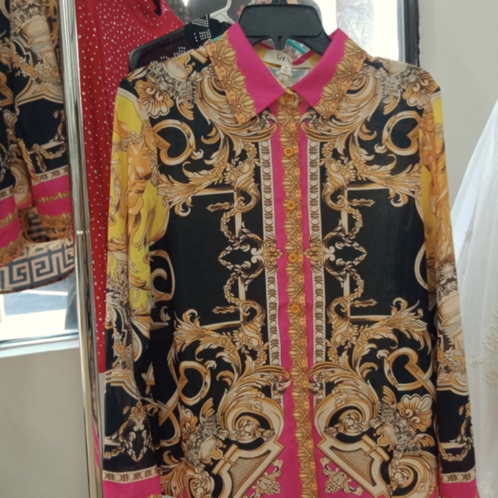Designer Long Sleeve Blouse Large